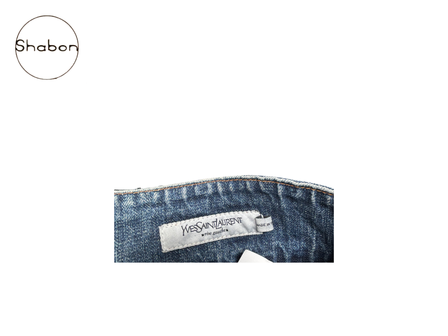 Yves Saint Laurent Rive Gauche Denim Button Skirt