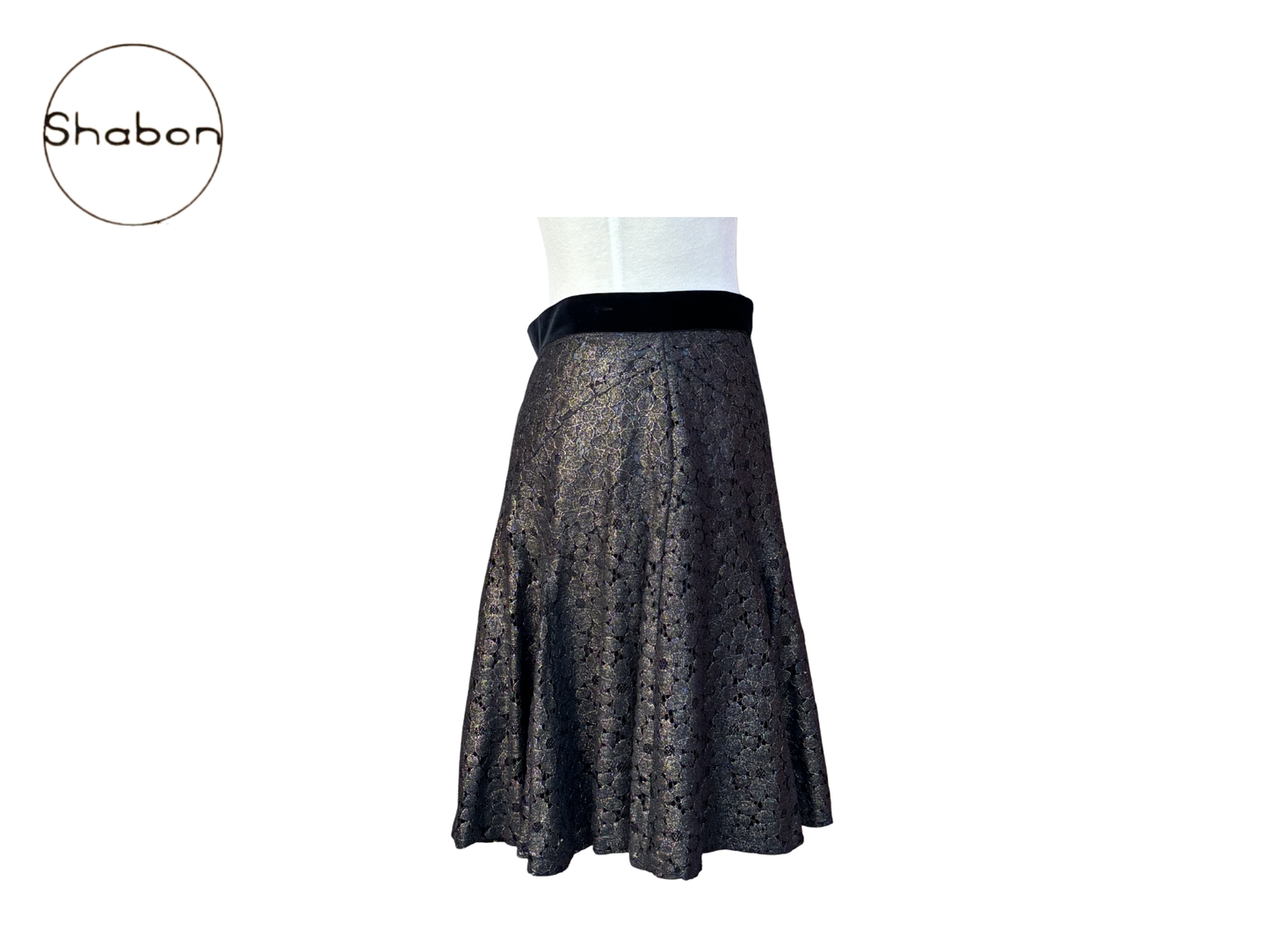 Anna Sui Metallic Flare Skirt