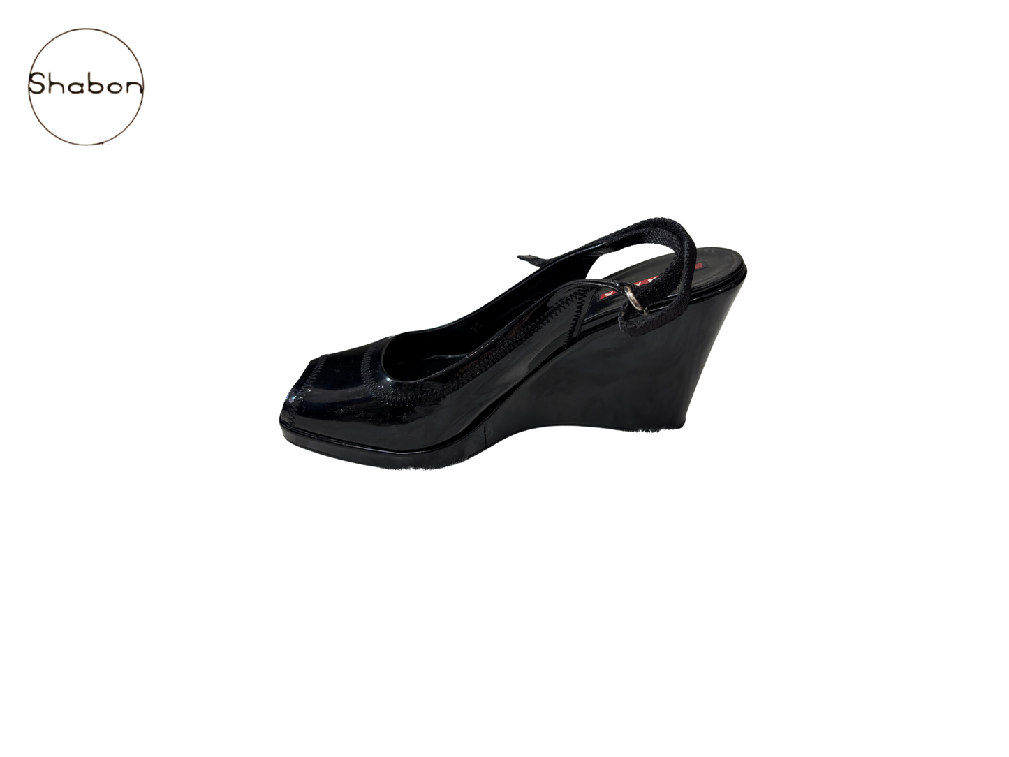Prada Patent Leather Slingback Wedges