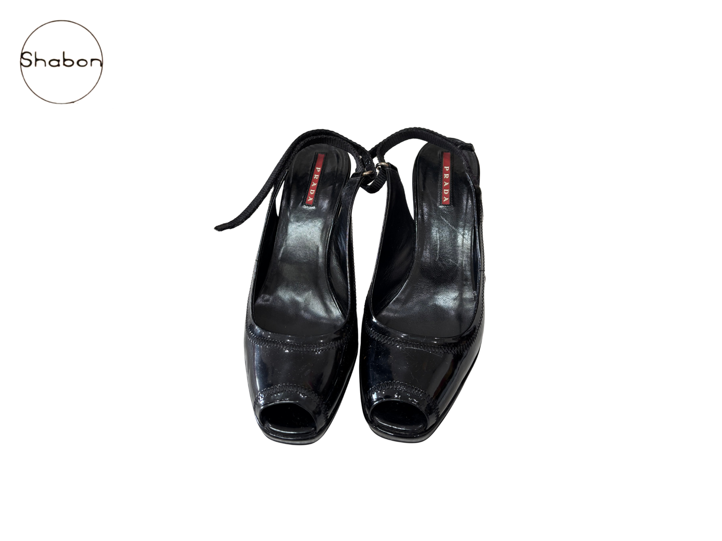 Prada Patent Leather Slingback Wedges