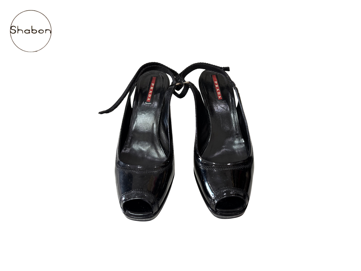 Prada Patent Leather Slingback Wedges