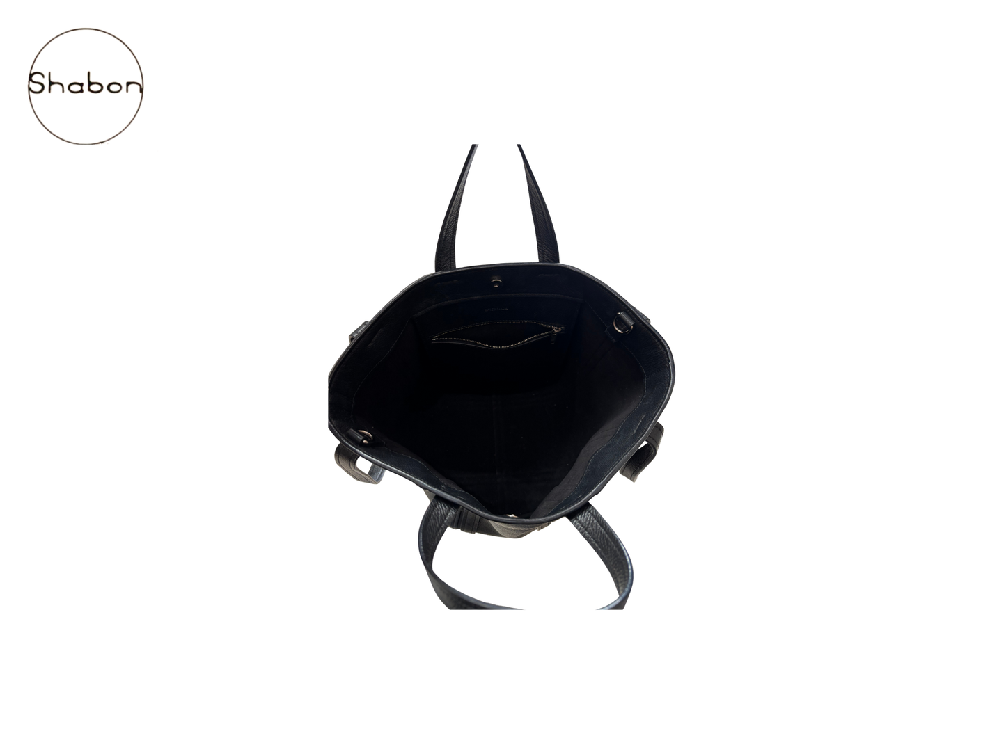 Balenciaga Black Leather Tote Bag