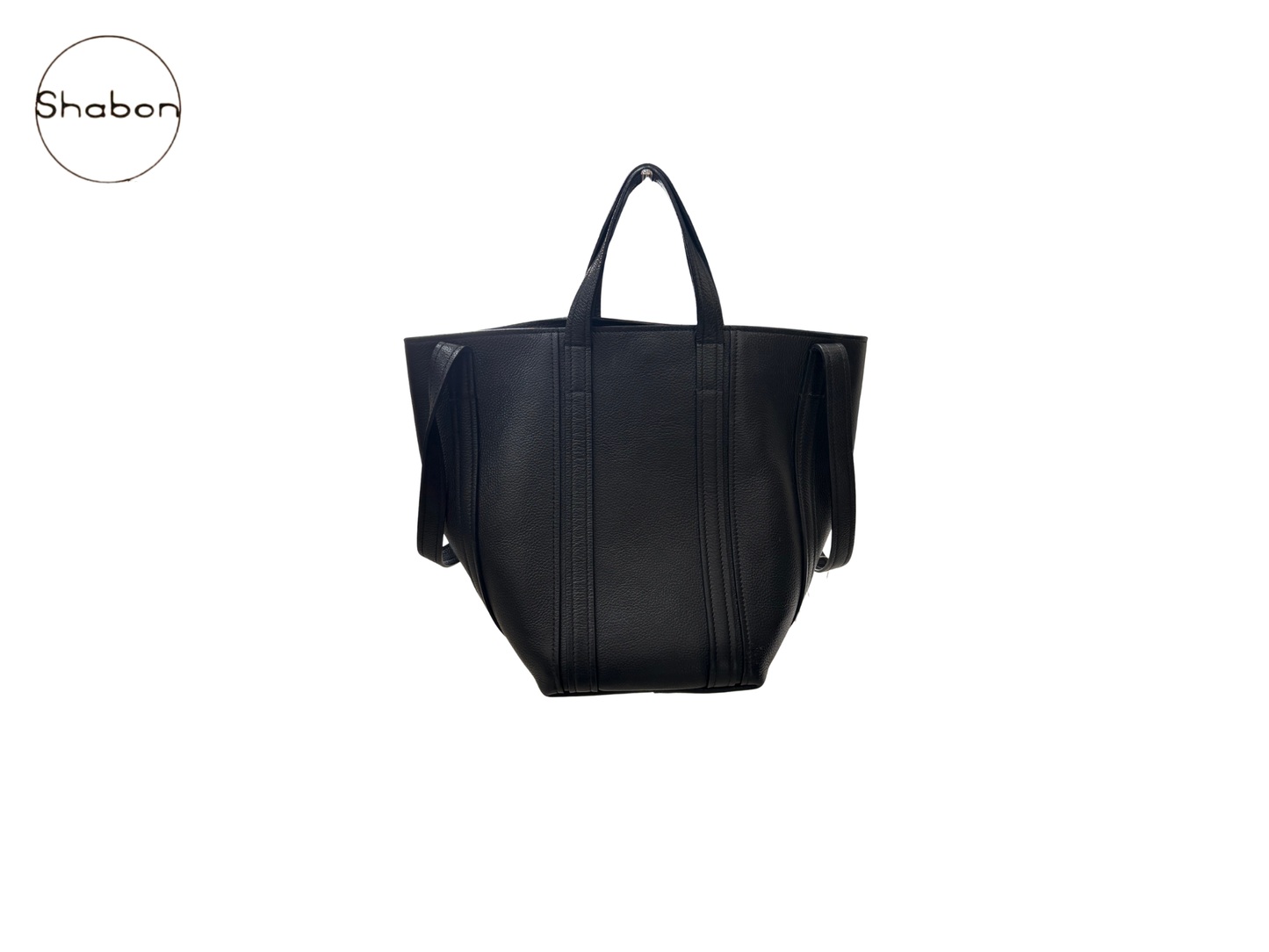 Balenciaga Black Leather Tote Bag
