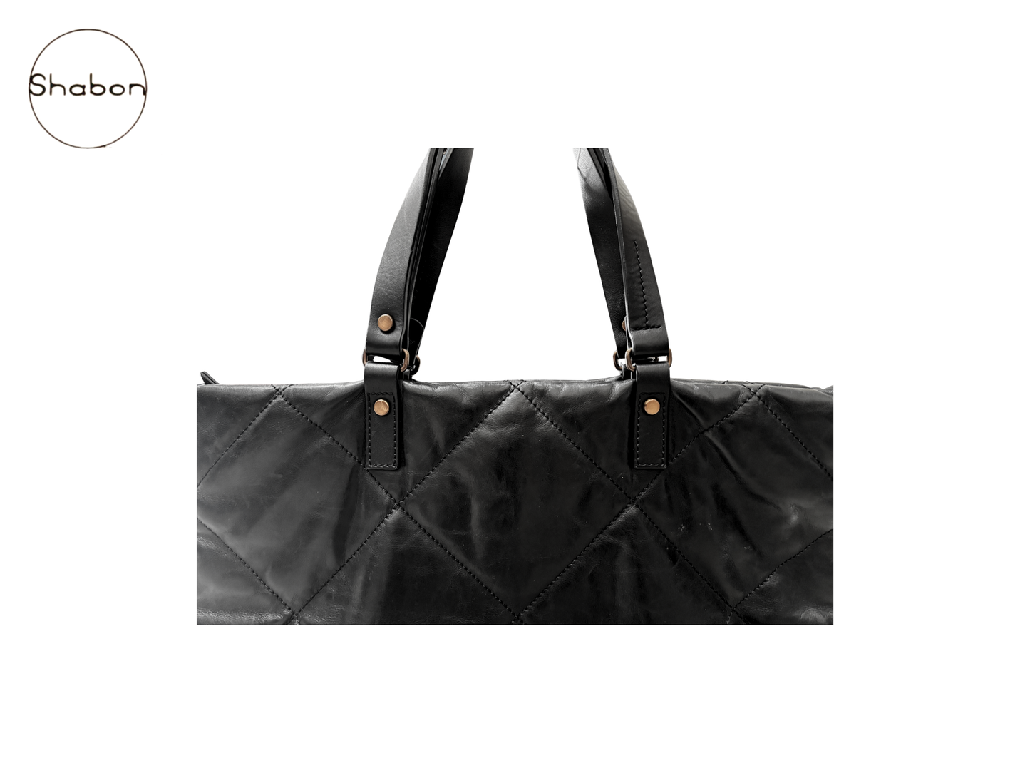 Lanvin Black Quilted Leather Foldover Tote Bag