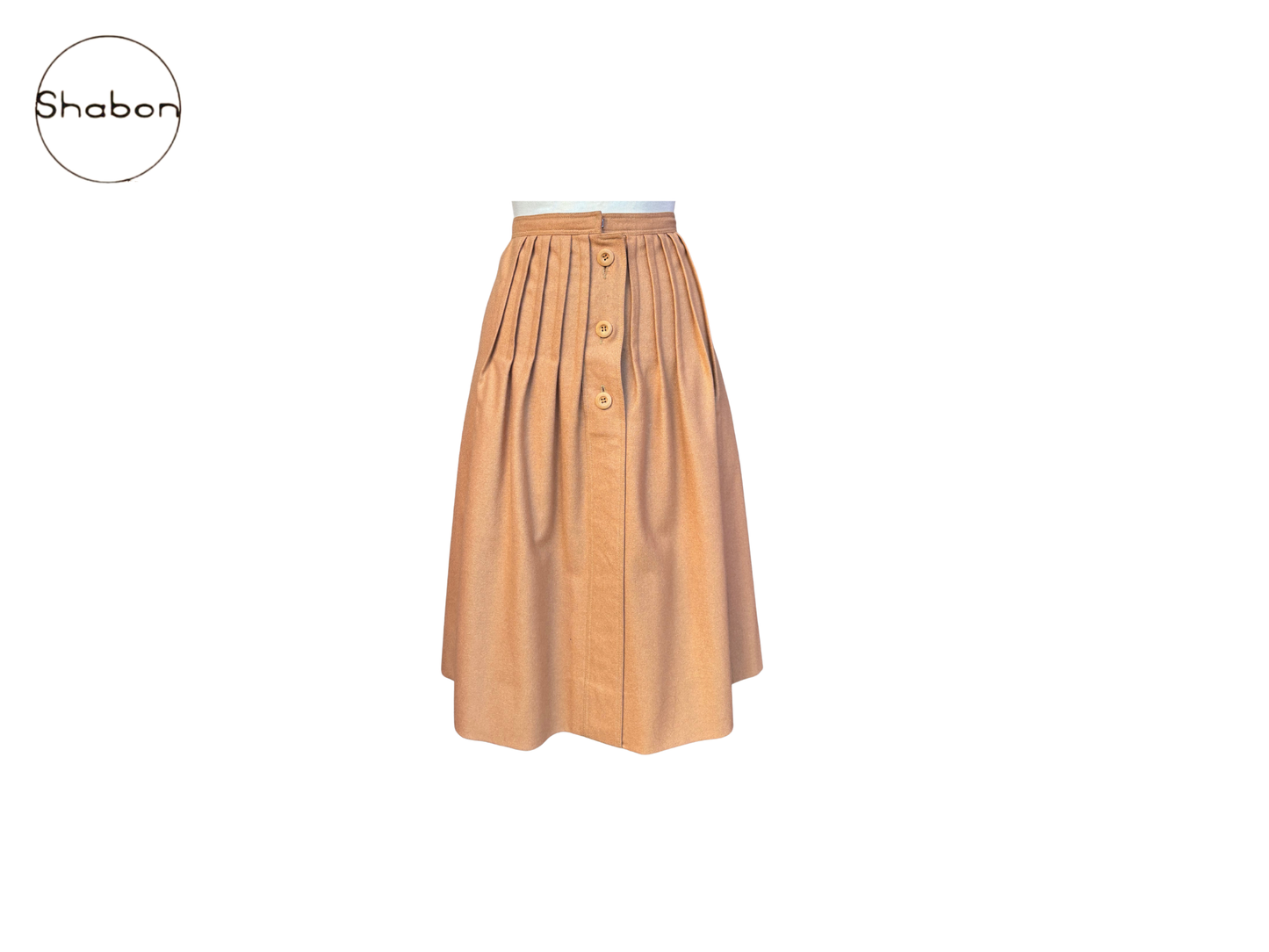 Courrèges Camel Button-Front Skirt
