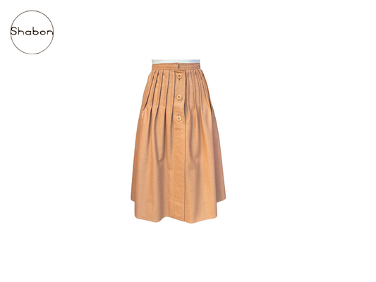 Vintage Courrèges Camel Button-Front Skirt