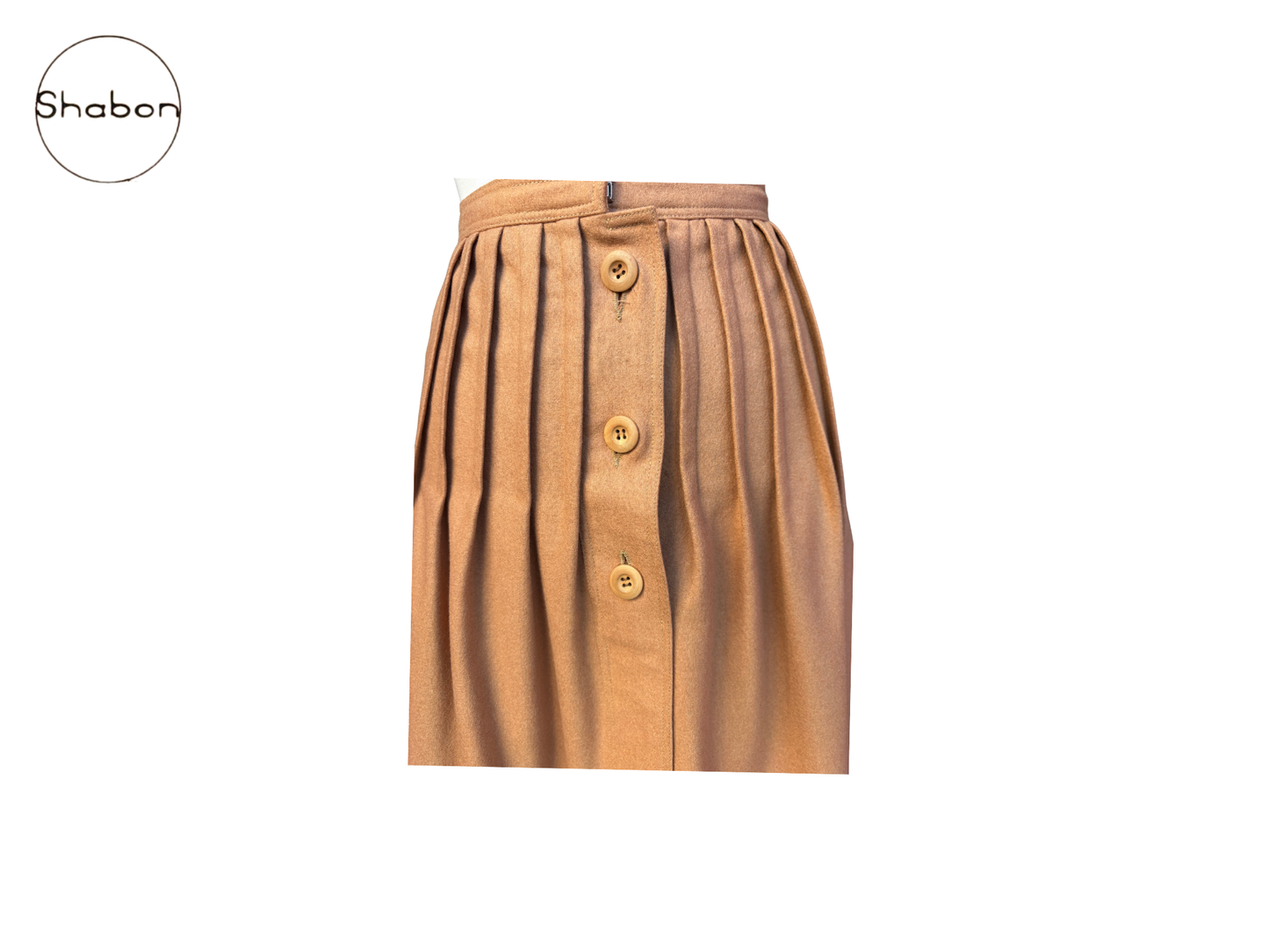 Courrèges Camel Button-Front Skirt