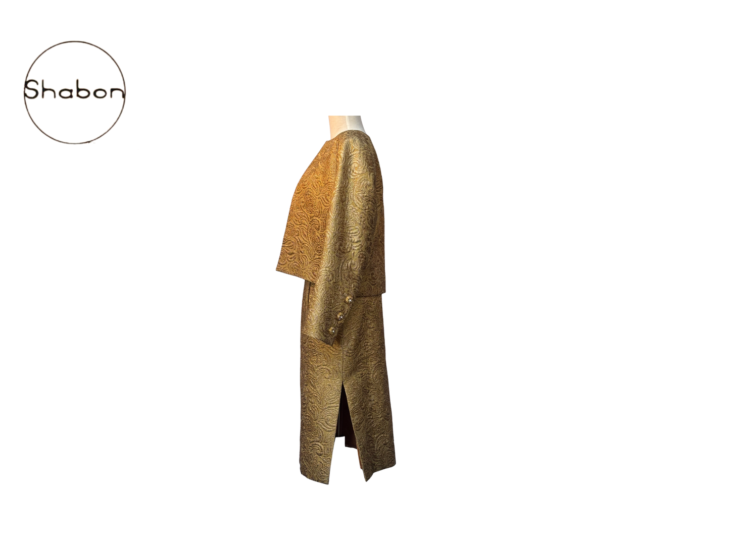 Vintage Yves Saint Laurent gold suit jacket and skirt
