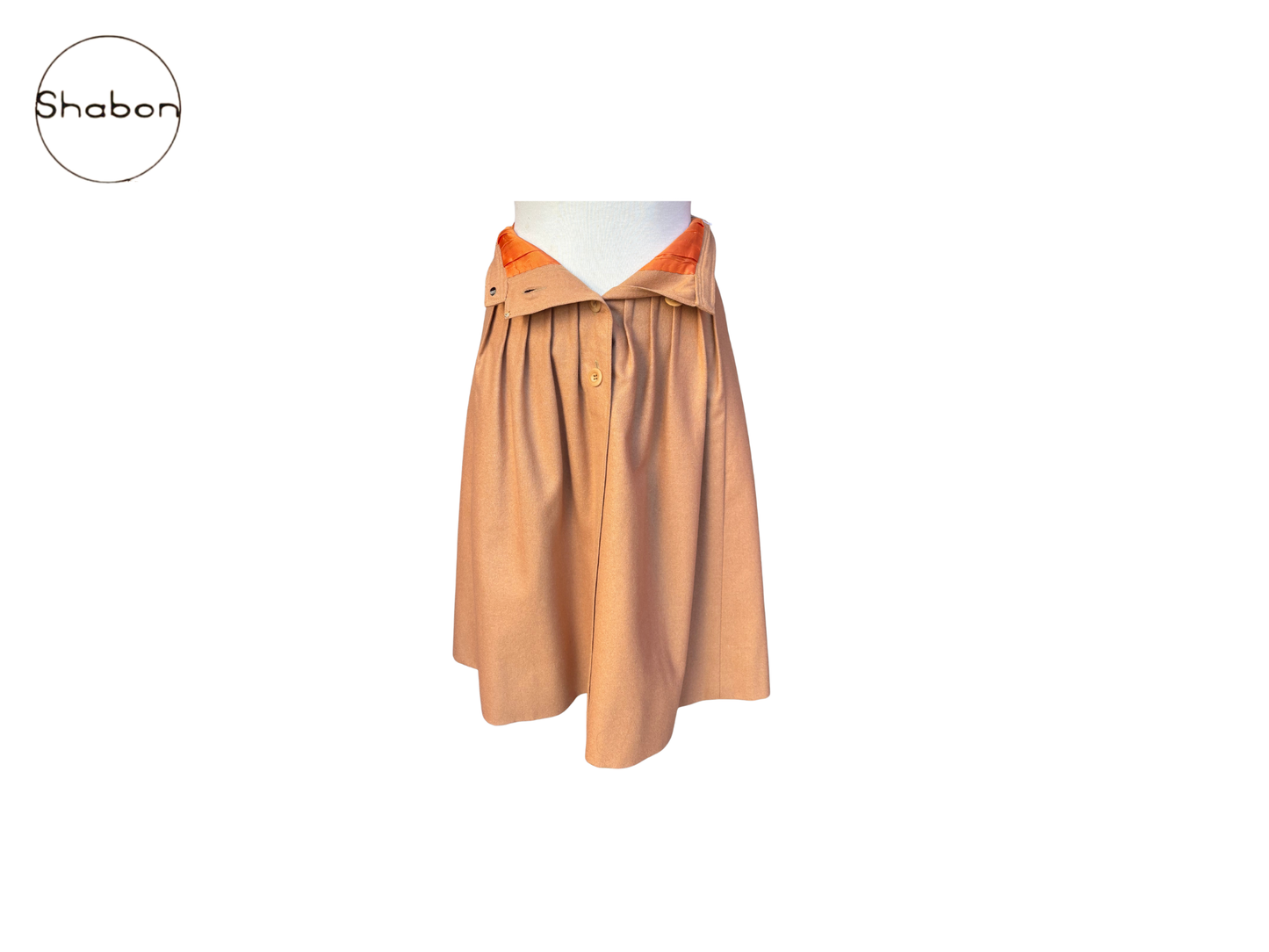 Courrèges Camel Button-Front Skirt