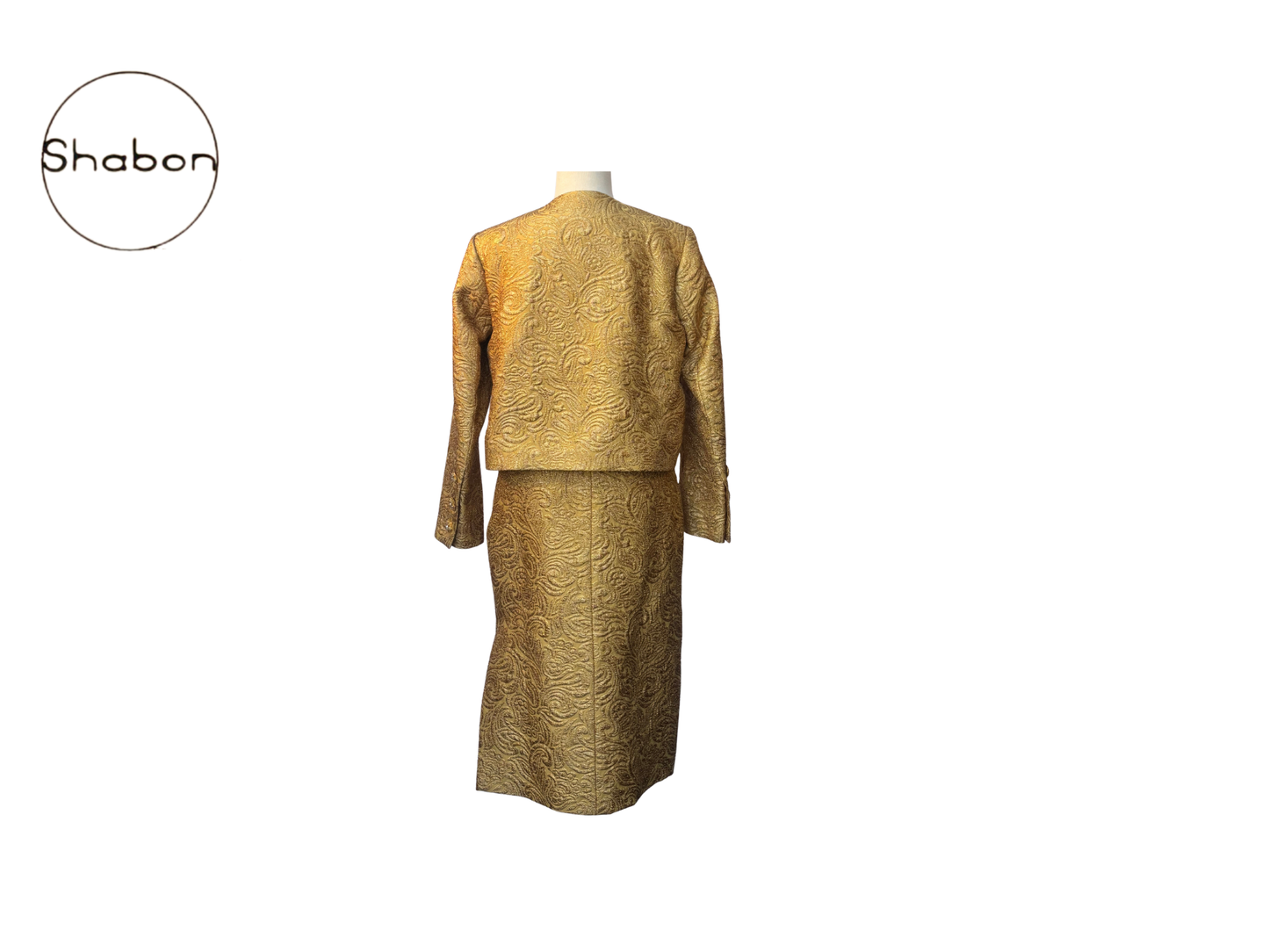 Vintage Yves Saint Laurent gold suit jacket and skirt