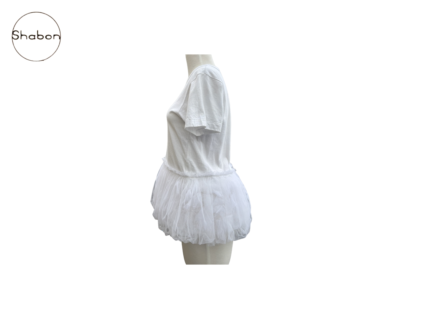 Comme des Garçons GIRL White Tulle Hem T-Shirt