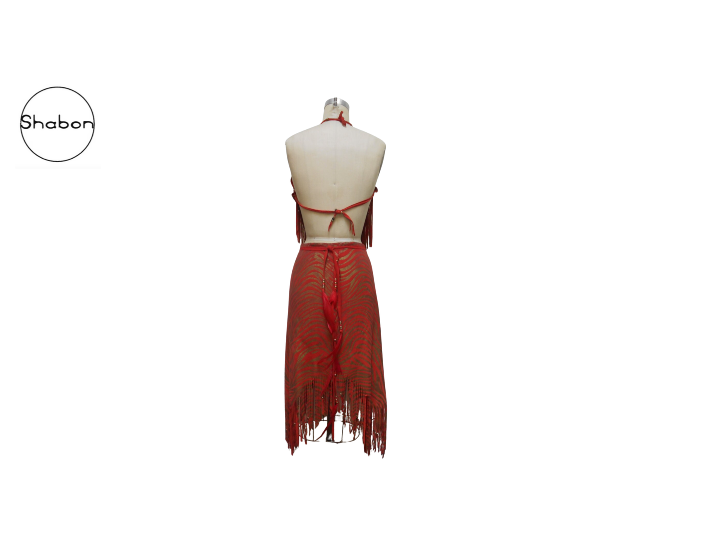 80s North Beach Leather 2-Piece Top & Skirt Set