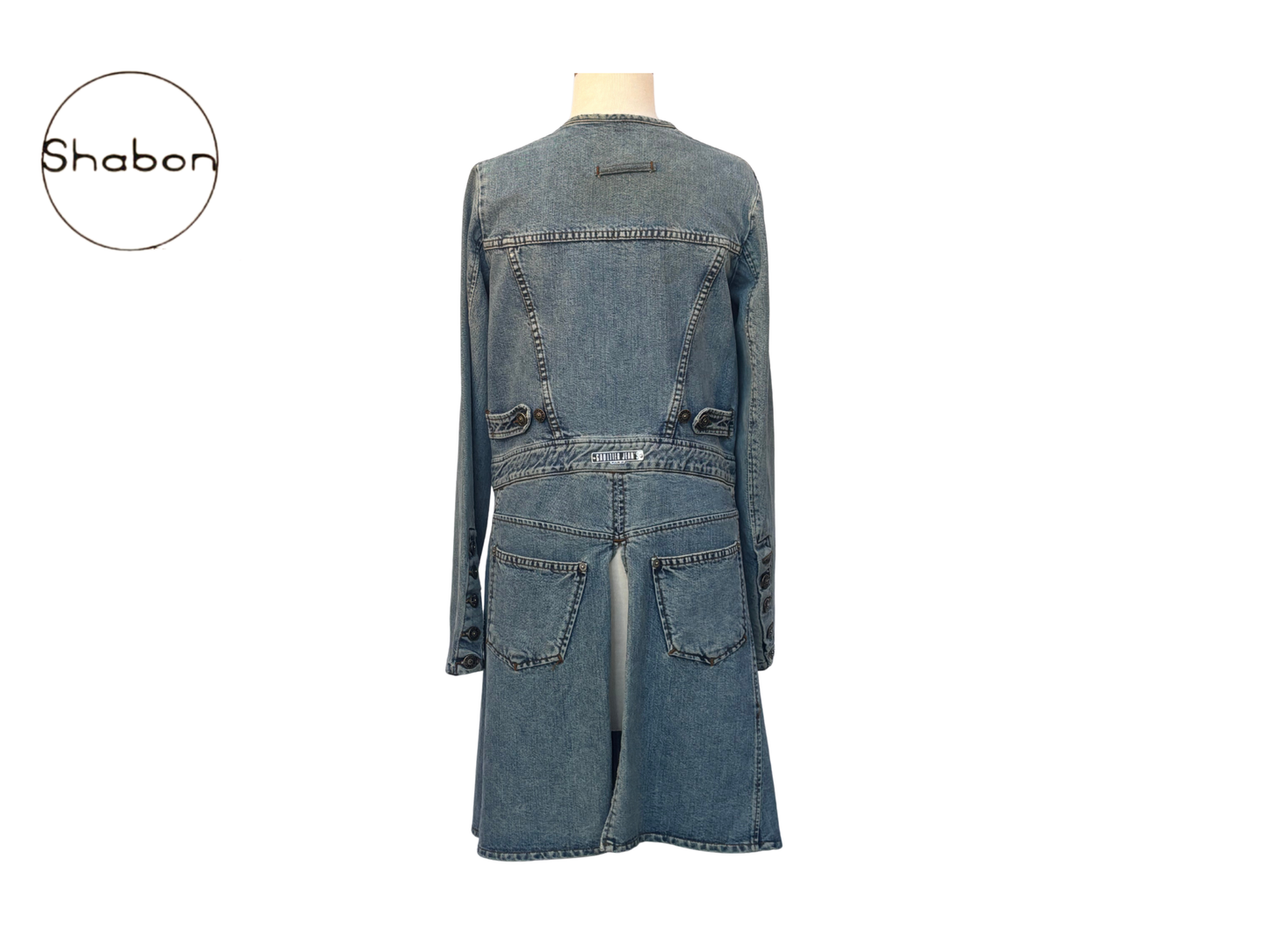 Gaultier Jeans Paris Denim Back Slit Dress