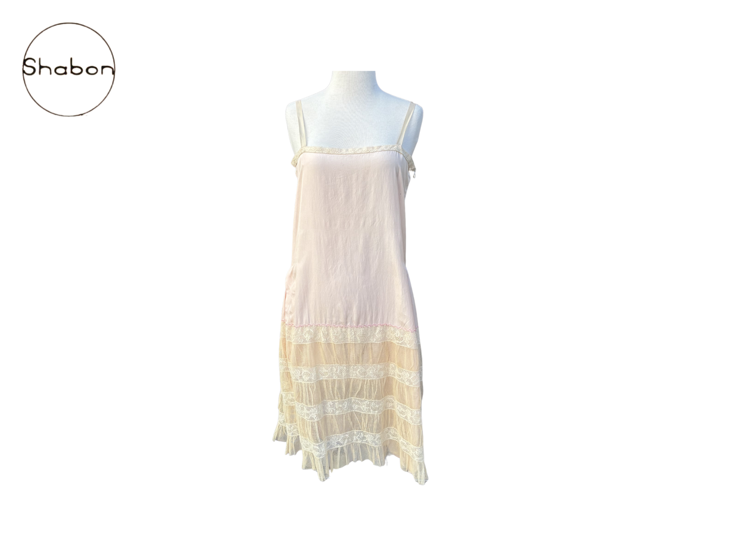 Antique Handmade 100% Silk Lace Slip Dress