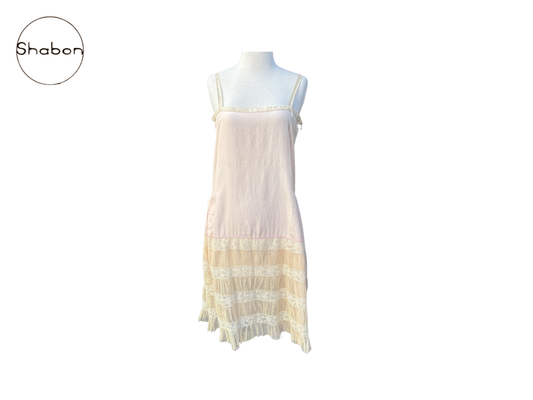 Antique Handmade 100% Silk Lace Slip Dress