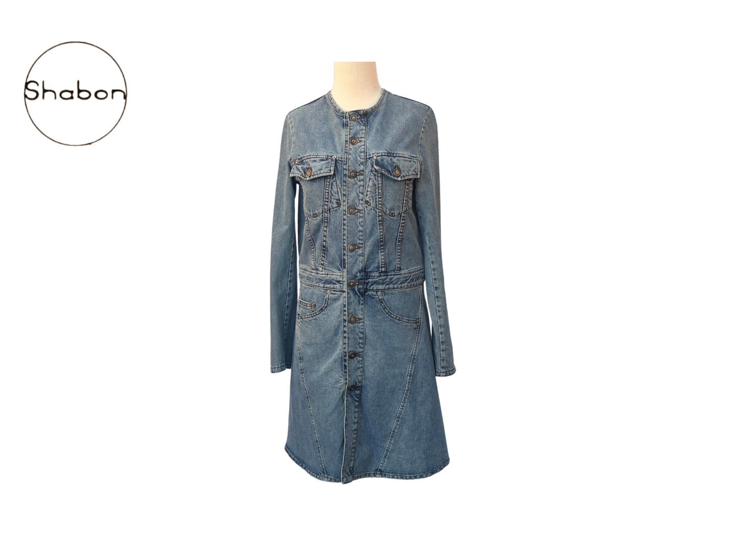 Gaultier Jeans Paris Denim Back Slit Dress