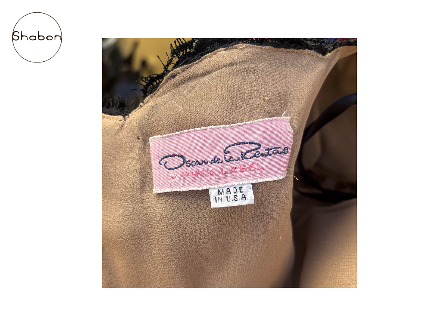 Vintage Oscar de la Renta Pink Label Lace & Velvet Dress