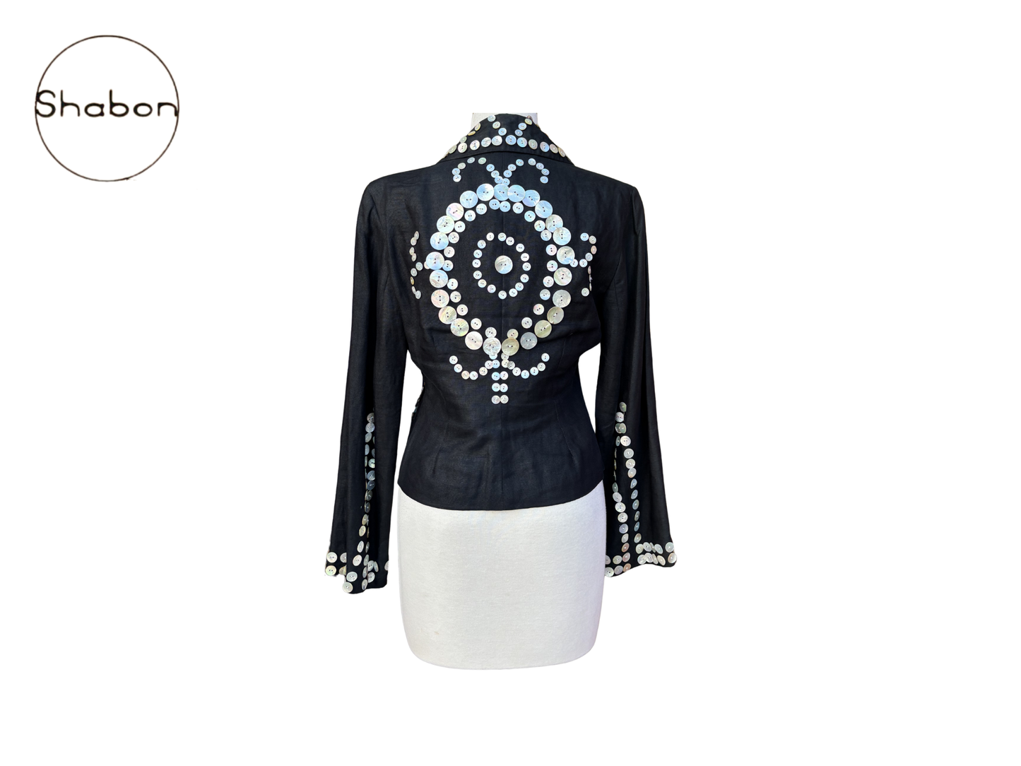Todd Oldham Black Embellished Jacket and Skirt Set