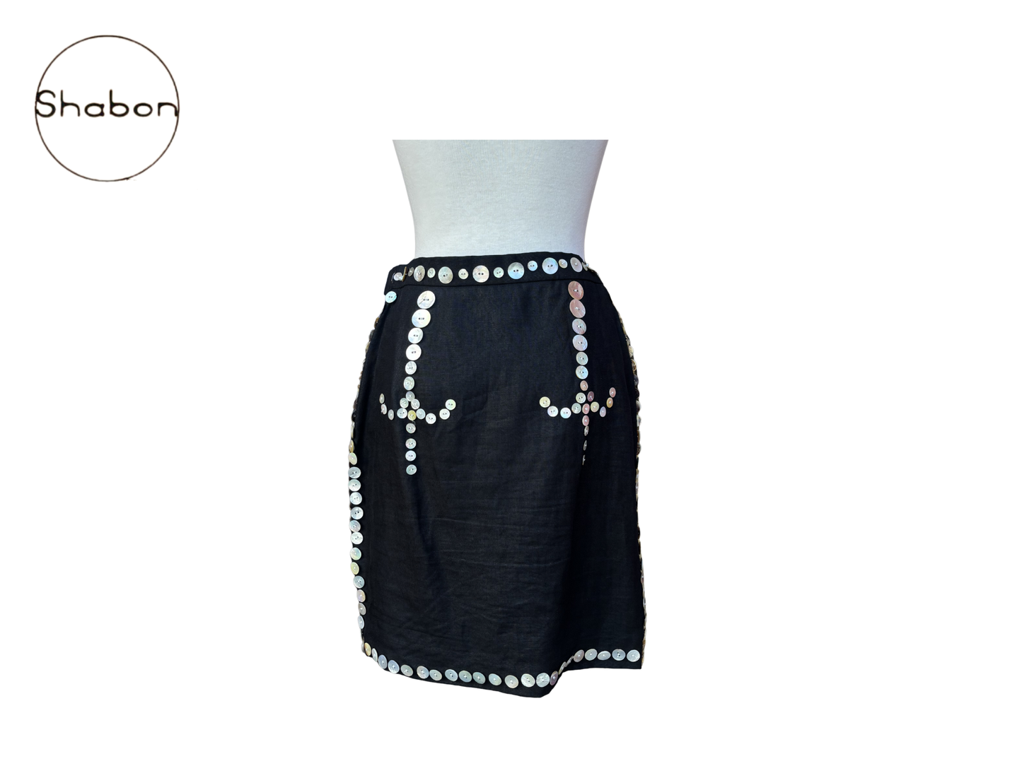 Todd Oldham Black Embellished Jacket and Skirt Set