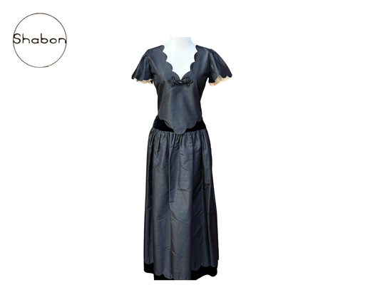 Valentino Boutique Black Two-Piece Skirt Set