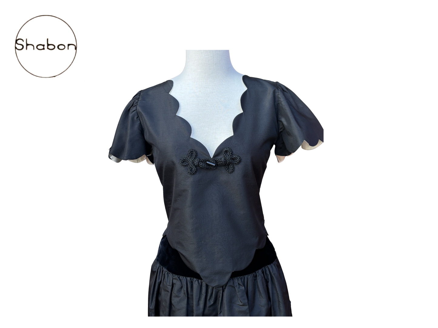 Valentino Boutique Black Two-Piece Skirt Set