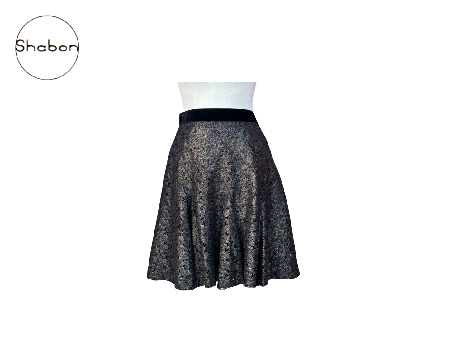 Anna Sui Metallic Flare Skirt