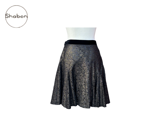 Anna Sui Metallic Flare Skirt