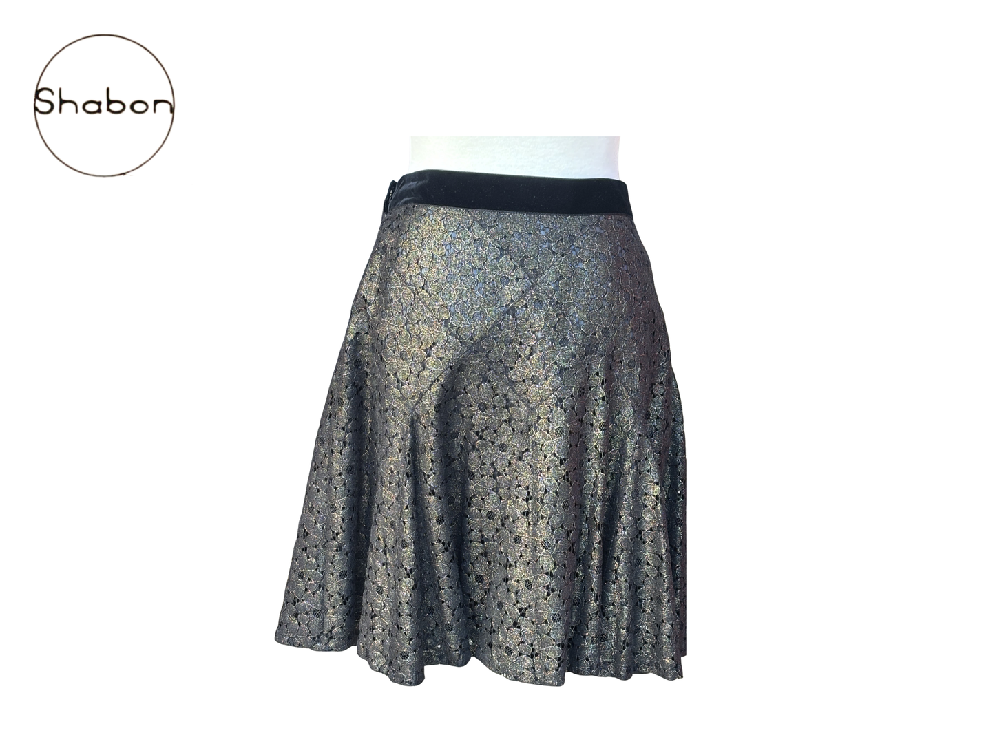 Anna Sui Metallic Flare Skirt