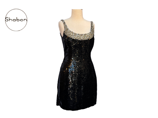 Katharine Hamnett London Vintage Black Sequin Mini Dress