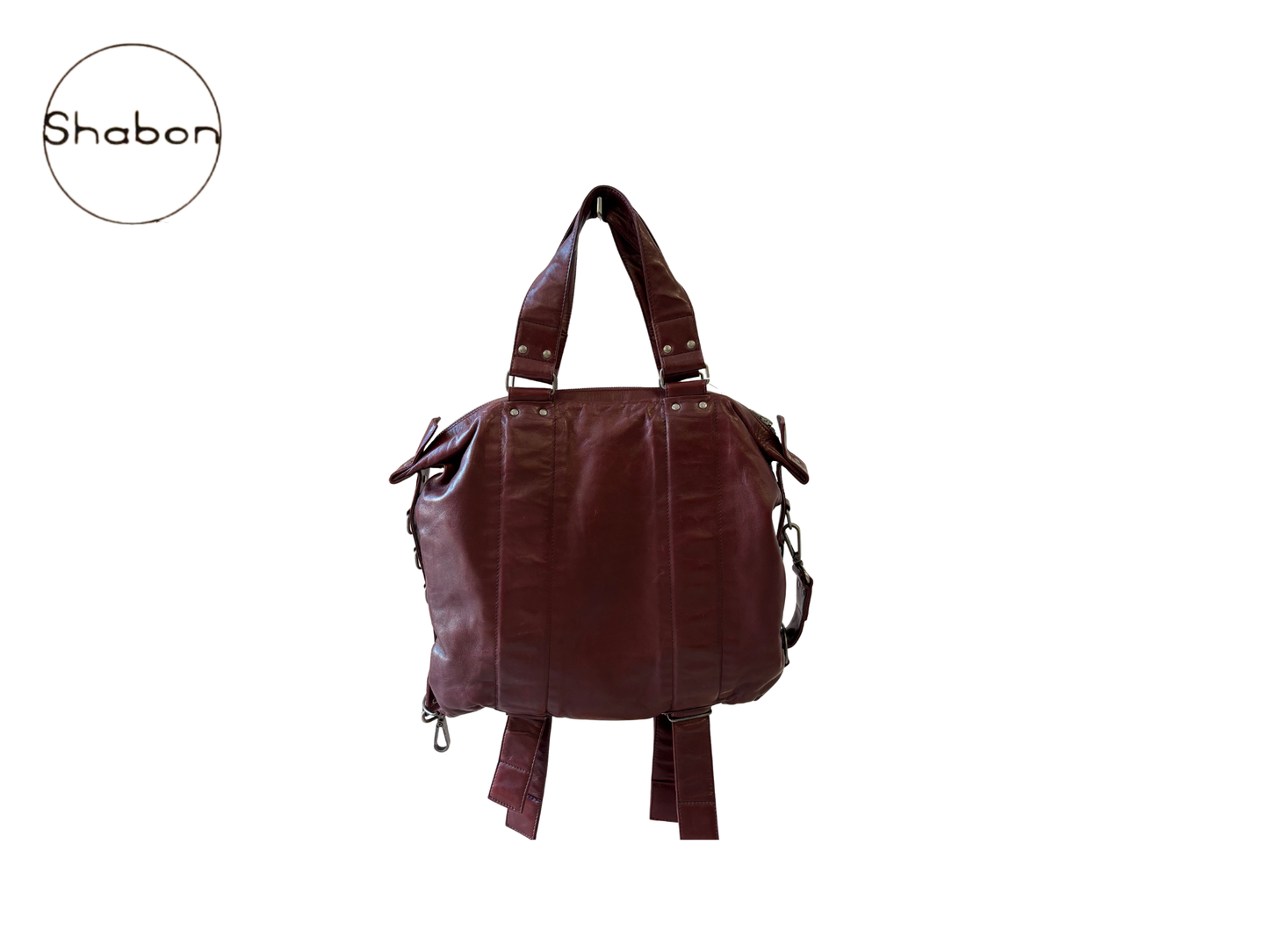 Dries Van Noten Burgundy Leather Tote Bag