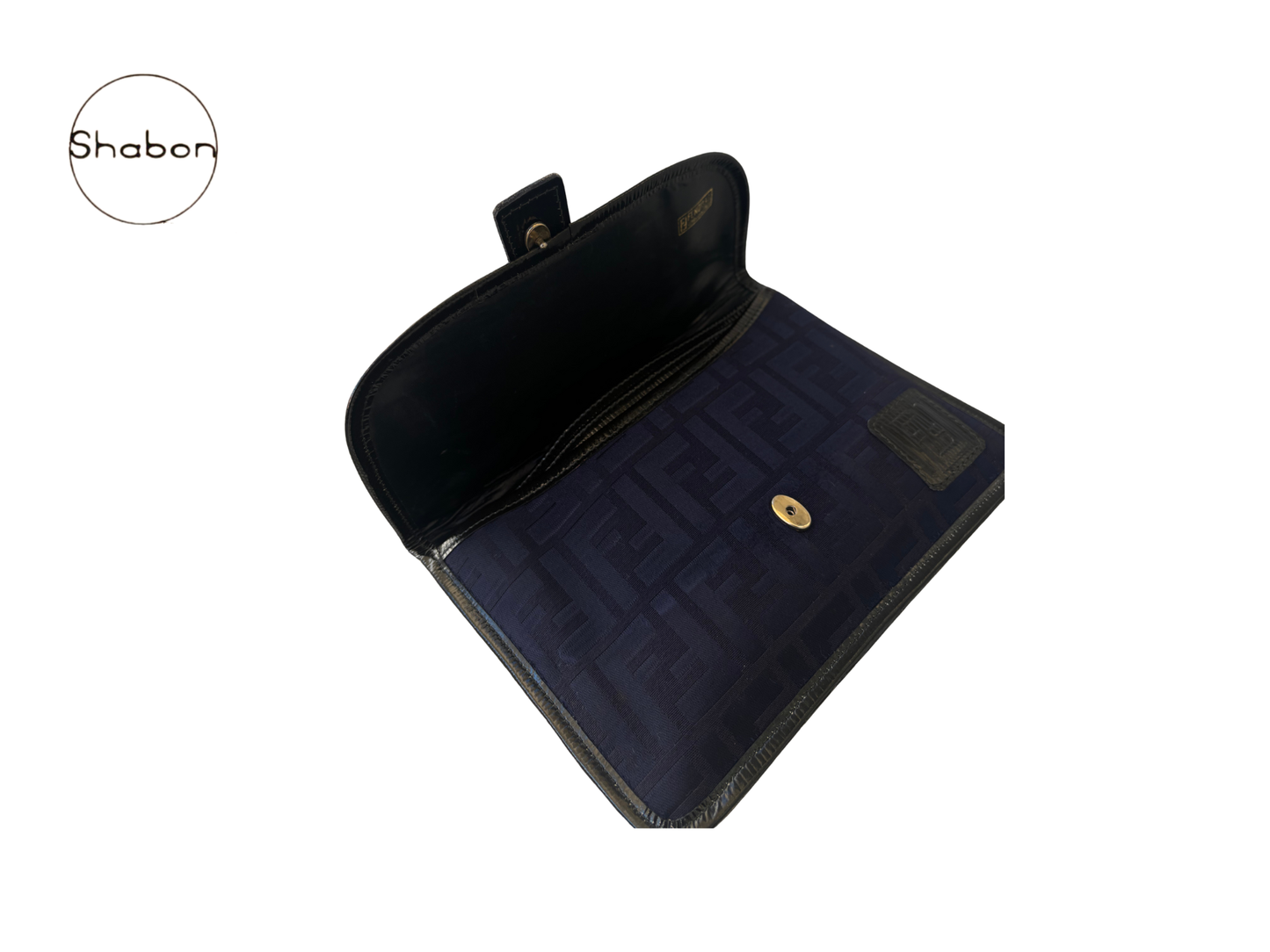 Fendi Vintage Crossbody Clutch Navy Monogram