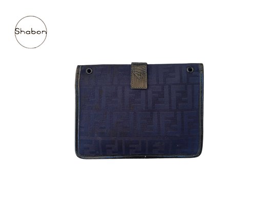 Fendi Vintage Crossbody Clutch Navy Monogram