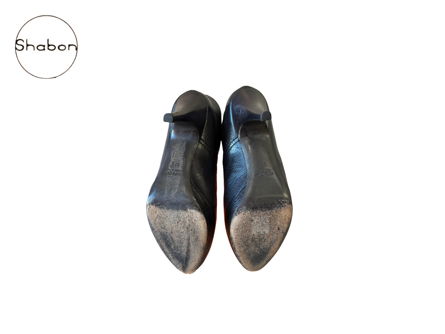 Miu Miu Black Leather High-Heel Platform Boots