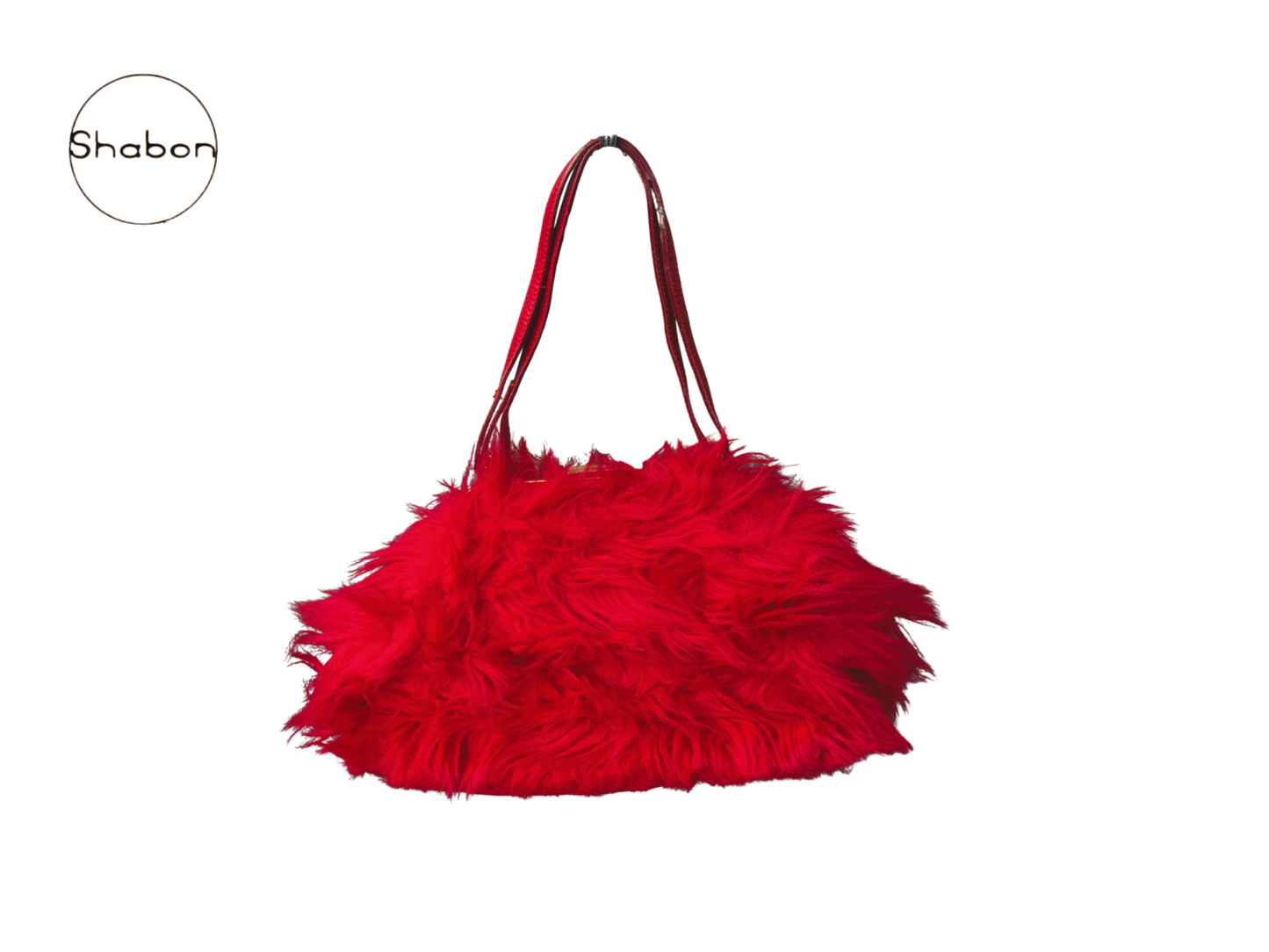 Dolce & Gabbana D&G Red Shaggy Faux Fur Shoulder Bag