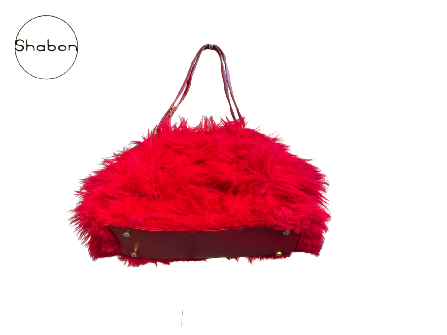 Dolce & Gabbana D&G Red Shaggy Faux Fur Shoulder Bag