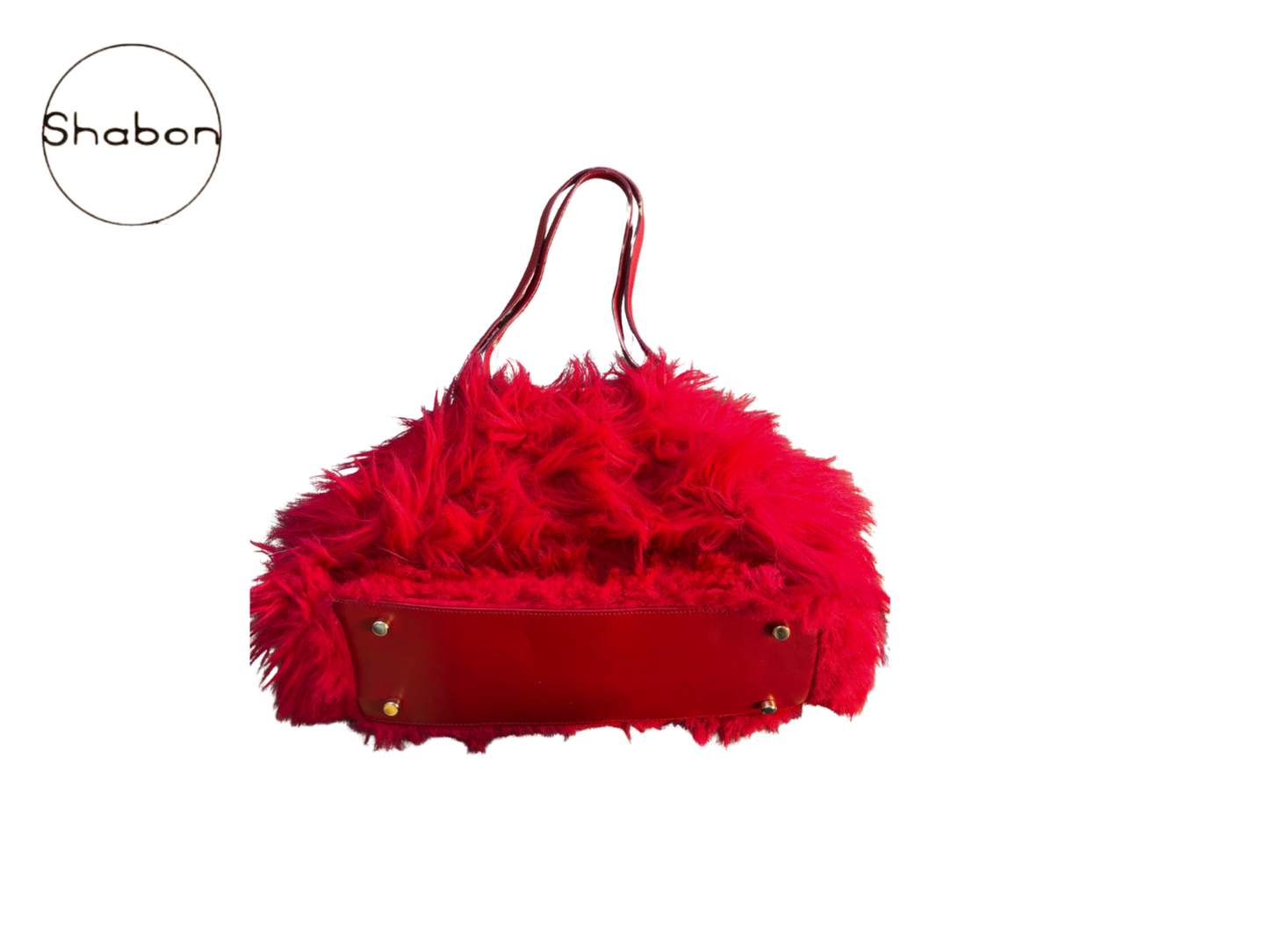 Dolce & Gabbana D&G Red Shaggy Faux Fur Shoulder Bag