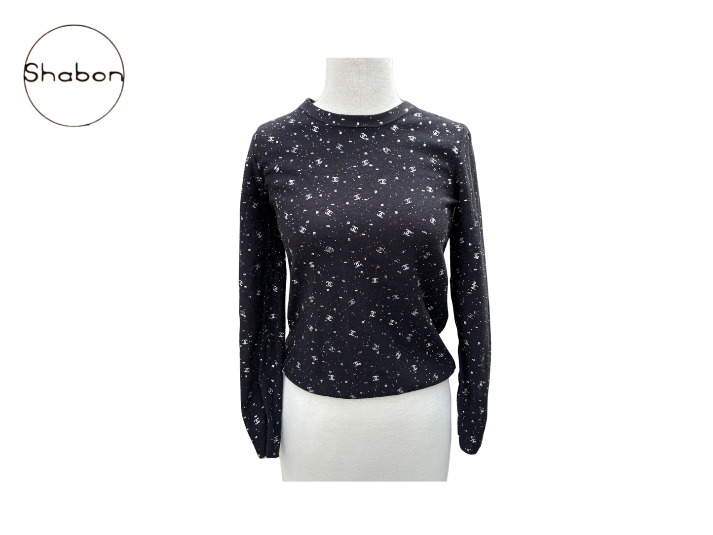 Chanel Runway CC Print Knit Top