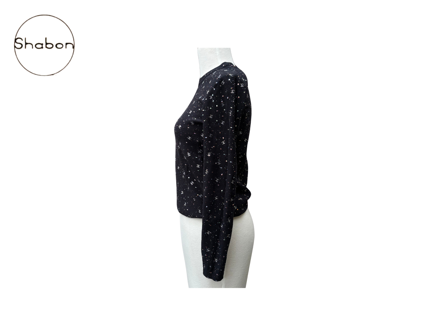 Chanel Runway CC Print Knit Top