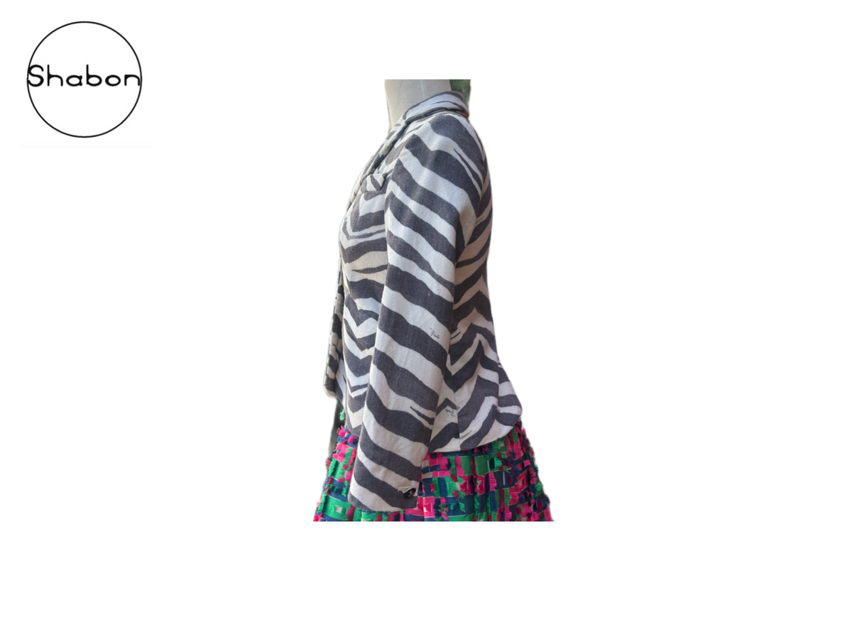 Emilio Pucci Black & White Zebra Wool Blazer