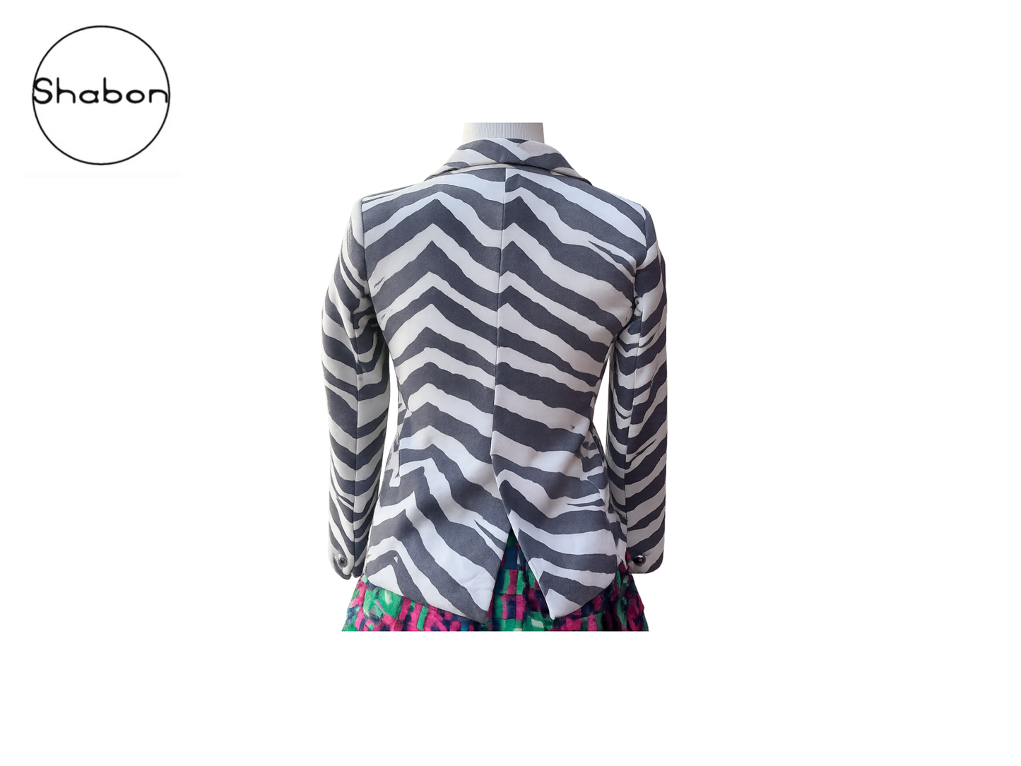 Emilio Pucci Black & White Zebra Wool Blazer