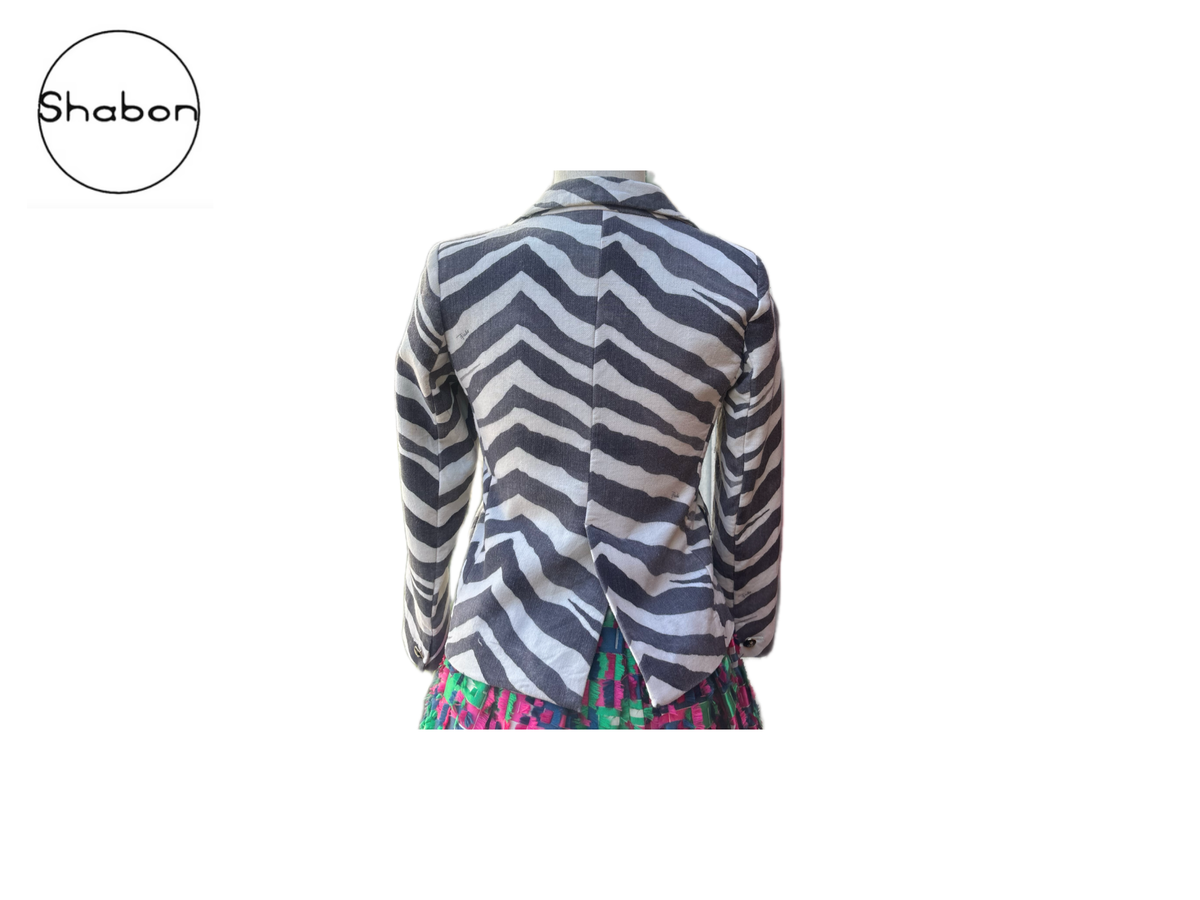 Emilio Pucci Black & White Zebra Wool Blazer