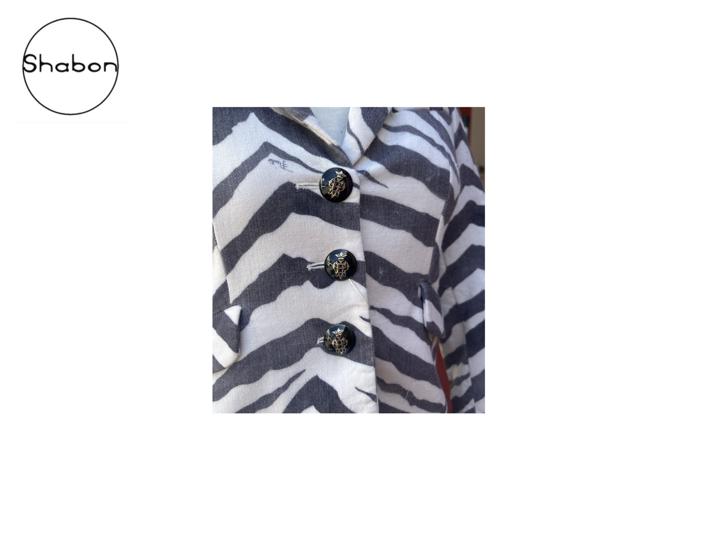 Emilio Pucci Black & White Zebra Wool Blazer