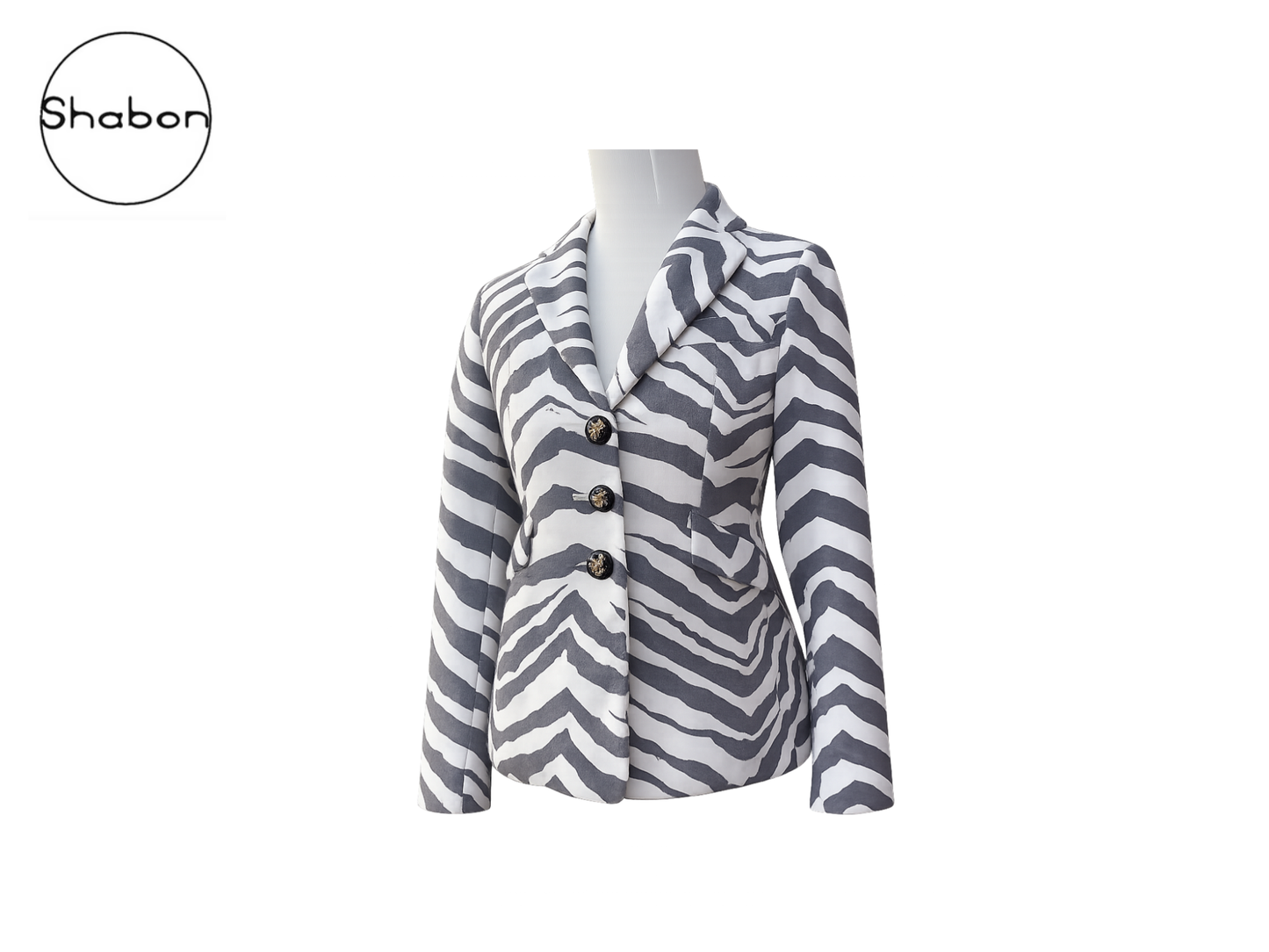 Emilio Pucci Black & White Zebra Wool Blazer