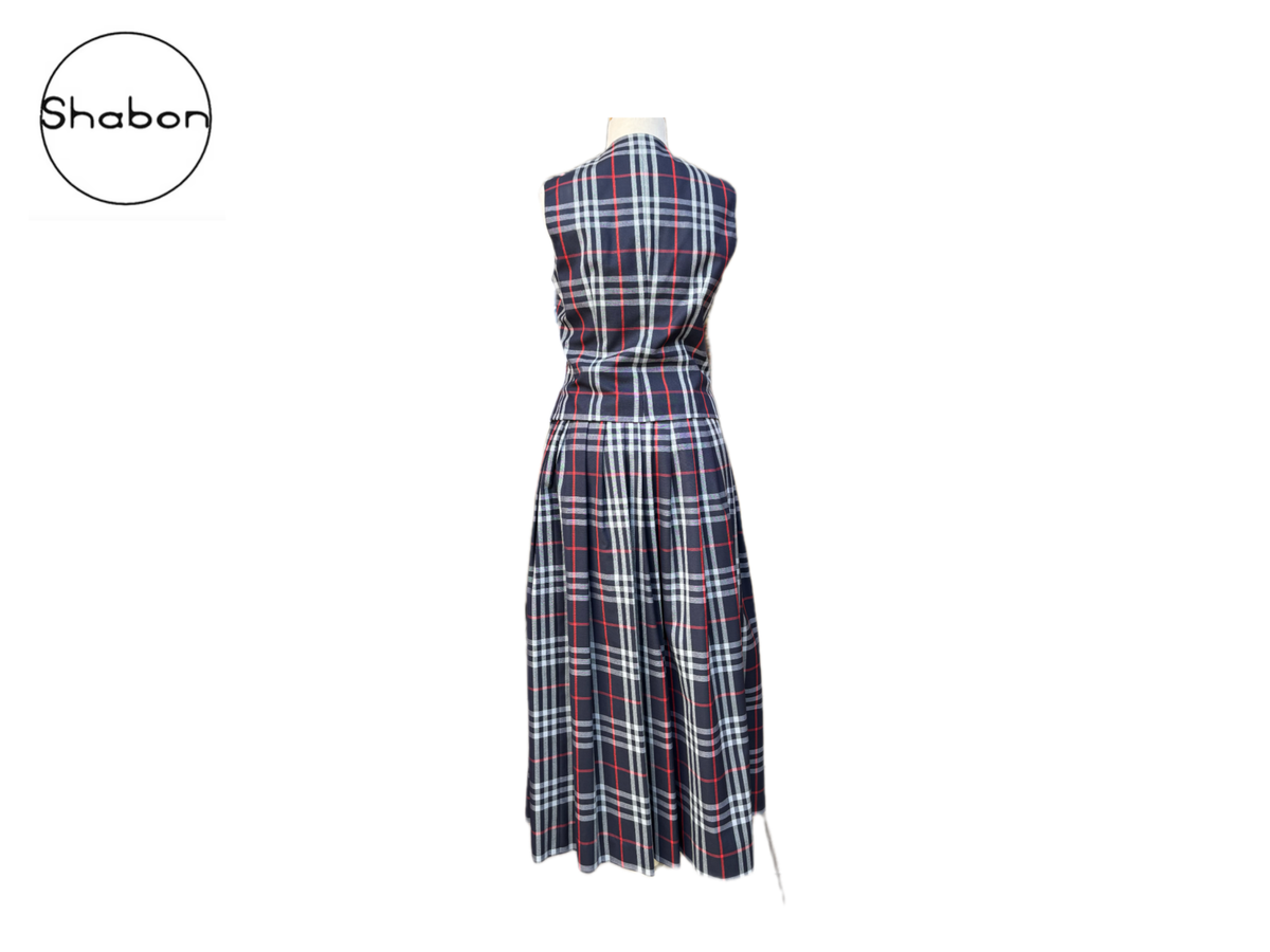 Burberry Plaid Two-Piece Skirt Set