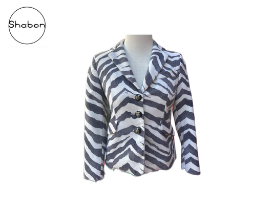 Emilio Pucci Black & White Zebra Wool Blazer